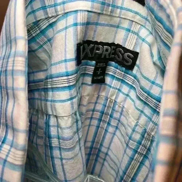 Express Fitted Mens Shirt Long Sleeve Button Up Multicolor Small-P 14-14 1/2 - Picture 4 of 4